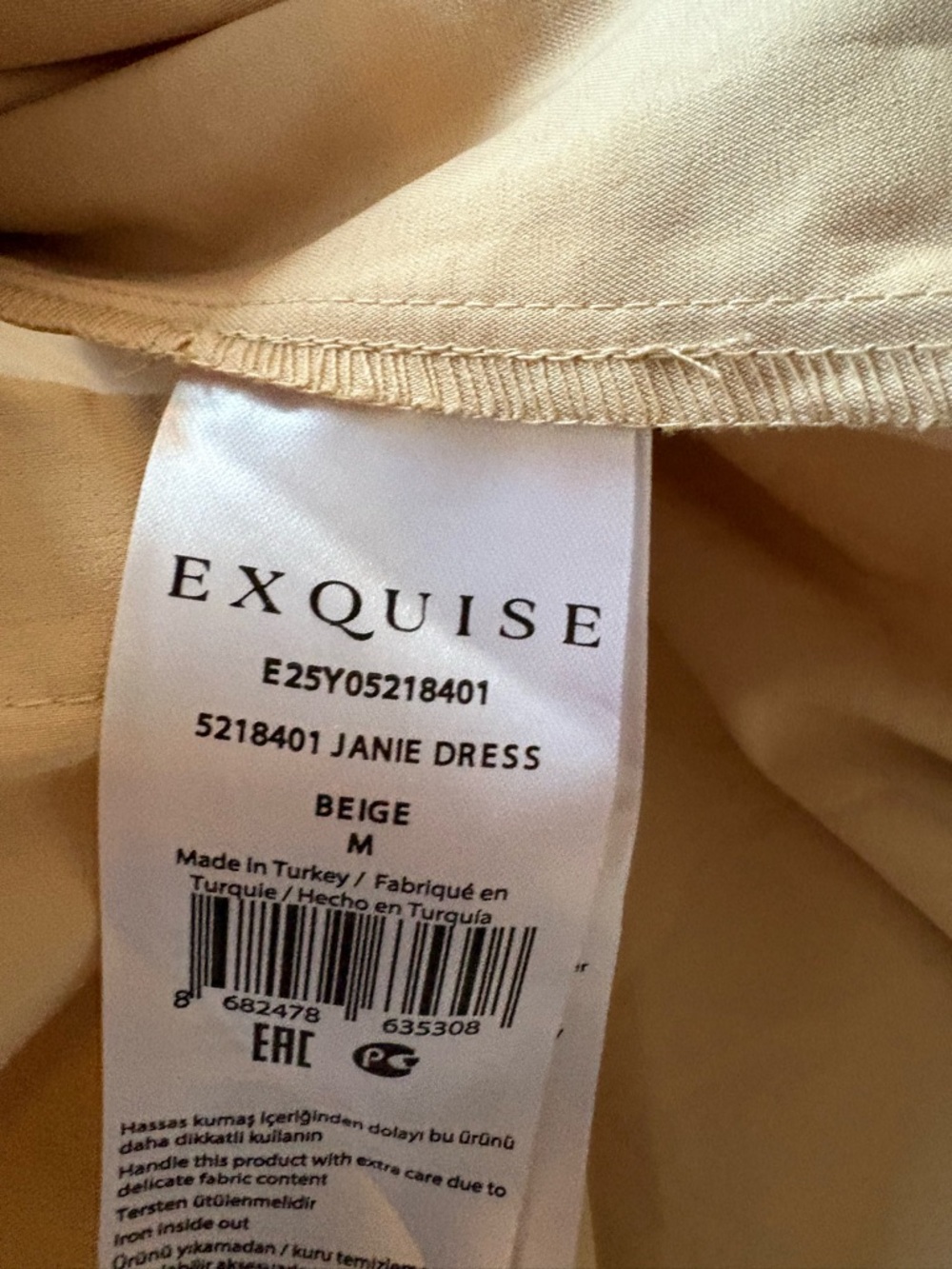 Anthropologie || Exquise Tobie Janie‎ Midi Shirt Dress Fit + Flare Beige Tan M - Picture 9 of 10